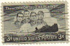 Z VENDIDO USA 1948 Scott 956 Sello 4 Capellanes y el Hundimiento del Barco S.S. Dorchester